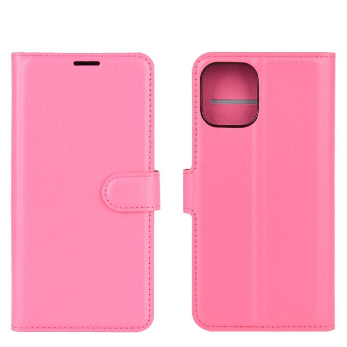 Bild 2,  iPhone 12 Pro Max - Litchi Fodral - Rosa - Teknikhallen.se