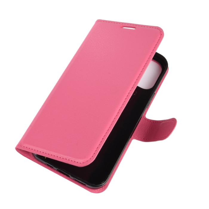 Bild 3,  iPhone 12 Pro Max - Litchi Fodral - Rosa - Teknikhallen.se
