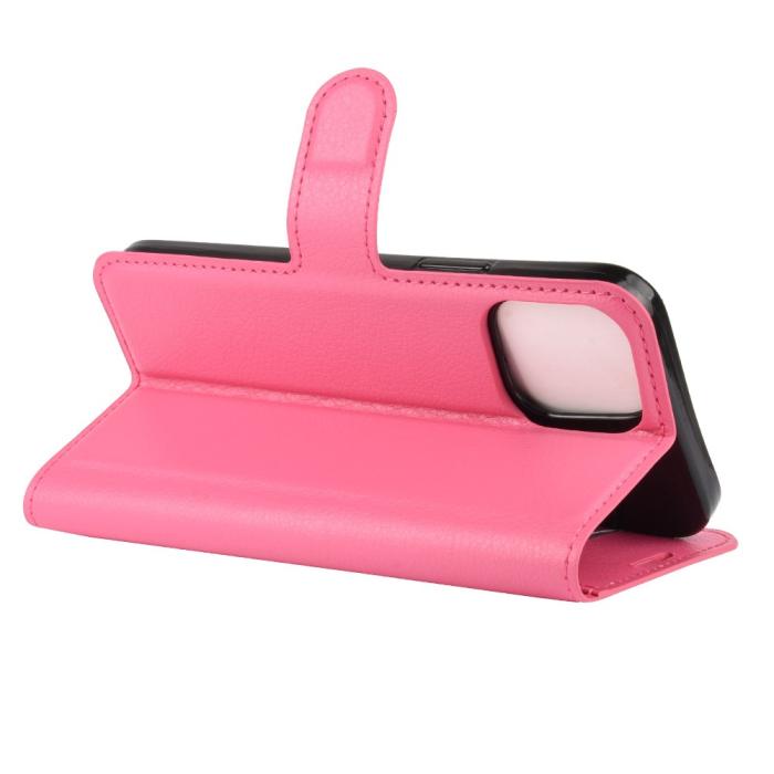 Bild 5,  iPhone 12 Pro Max - Litchi Fodral - Rosa - Teknikhallen.se