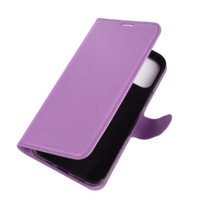 Bild 3,  iPhone 12 Pro Max - Litchi Fodral - Lila - Teknikhallen.se