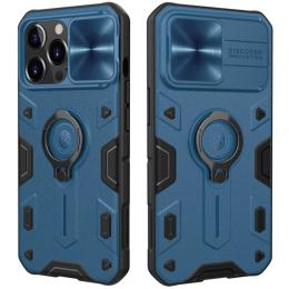 NILLKIN iPhone 13 Pro Max - NILLKIN CamShield Armor Hybrid Ring Skal - Blå - Teknikhallen.se