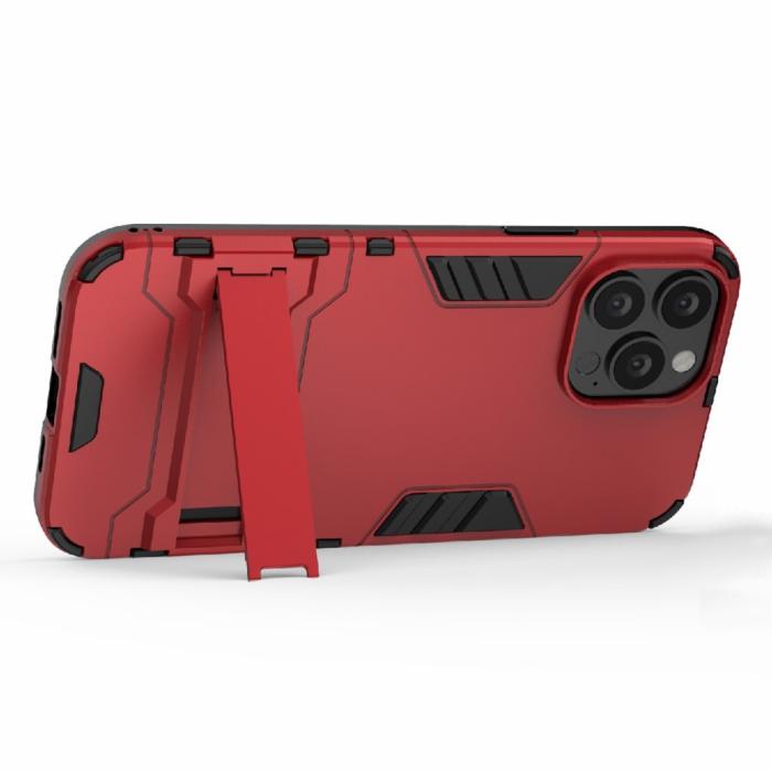 Bild 2,  iPhone 13 Pro Max - Hybrid Armor Skal Kickstand - Röd - Teknikhallen.se