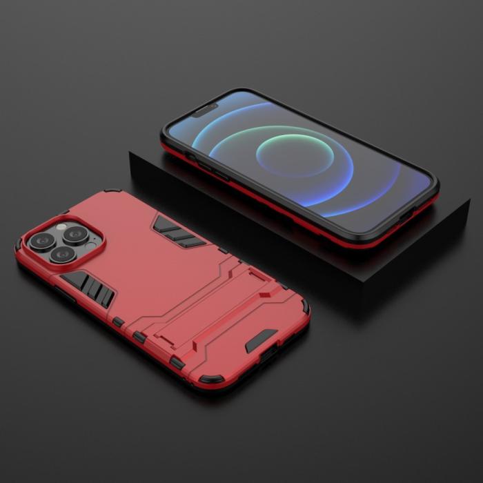 Bild 6,  iPhone 13 Pro Max - Hybrid Armor Skal Kickstand - Röd - Teknikhallen.se