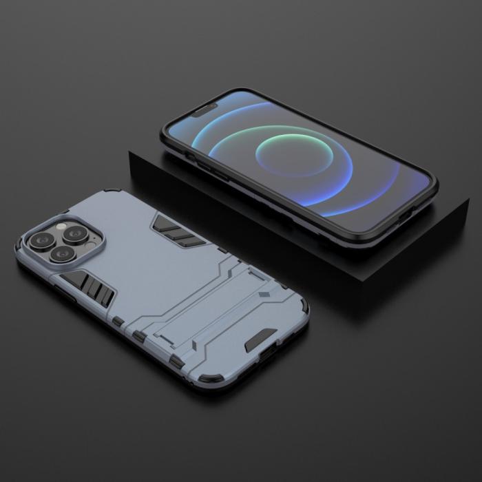Bild 6,  iPhone 13 Pro Max - Hybrid Armor Skal Kickstand - Navy Blue - Teknikhallen.se