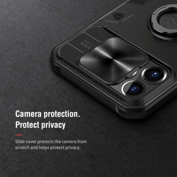 Bild 5, NILLKIN iPhone 13 Pro Max - NILLKIN CamShield Armor Hybrid Ring Skal - Blå - Teknikhallen.se