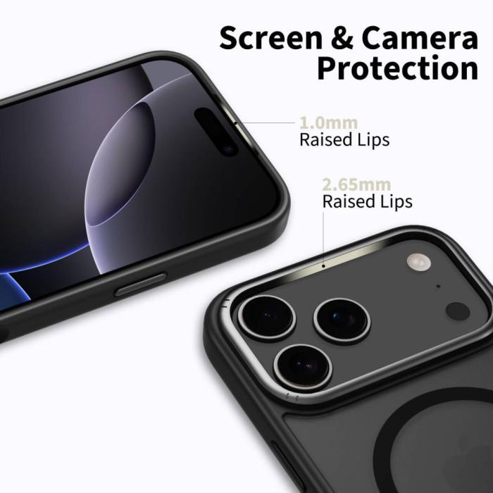 Bild 2, Tech-Protect Tech-Protect iPhone 17 Pro Skal MagSafe MagEdge Matt Svart/Gunmetal - Teknikhallen.se