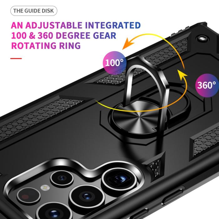 Bild 3,  Samsung Galaxy S24 Ultra Skal Ring Hybrid Armor Svart - Teknikhallen.se