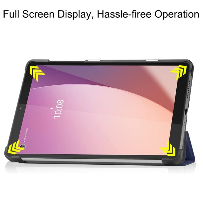 Bild 3,  Lenovo Tab M8 (Gen 4) Fodral Tri-Fold Läder Blå - Teknikhallen.se