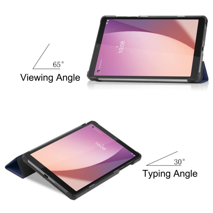 Bild 5,  Lenovo Tab M8 (Gen 4) Fodral Tri-Fold Läder Blå - Teknikhallen.se