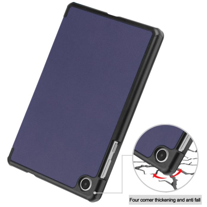 Bild 6,  Lenovo Tab M8 (Gen 4) Fodral Tri-Fold Läder Blå - Teknikhallen.se