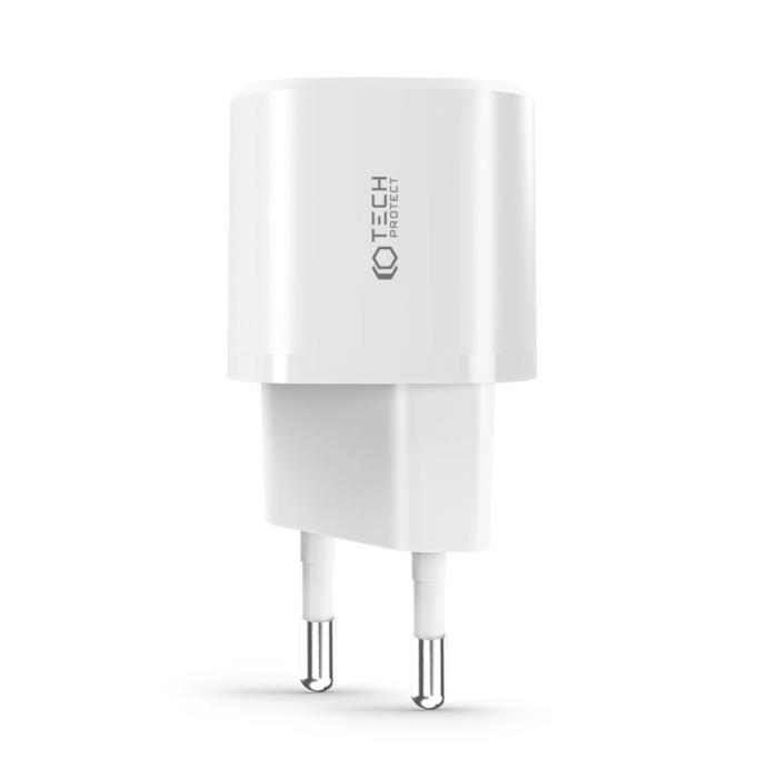 Bild 2, Tech-Protect Tech-Protect 20W Mini Väggladdare PD QC USB-C / USB-A Svart - Teknikhallen.se