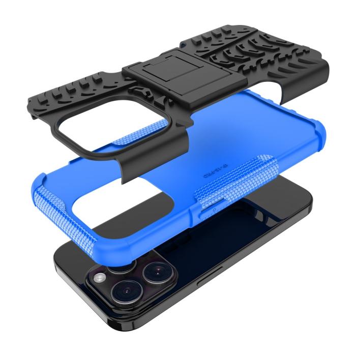 Bild 6,  iPhone 15 Pro Max Stöttåligt Skal med Stöd Blå - Teknikhallen.se