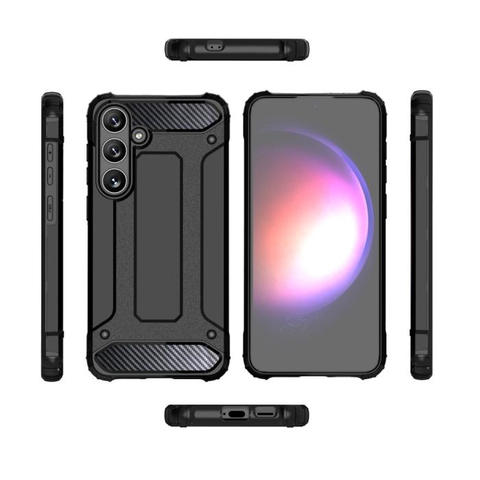 Bild 3,  Samsung Galaxy S24 Skal Shockproof Armor Hybrid Mörk Blå - Teknikhallen.se