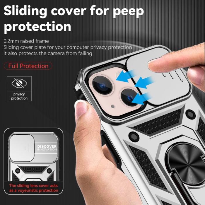 Bild 5,  iPhone 14 Plus Skal CamShield Hybrid Ring Silver - Teknikhallen.se