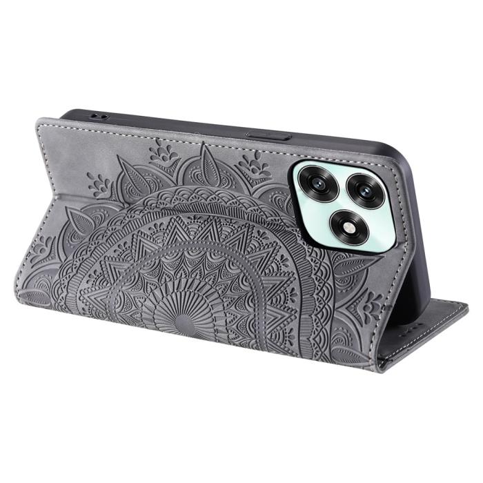 Bild 4,  Honor X5c Plus Fodral Flip Mandala Läder Grå - Teknikhallen.se