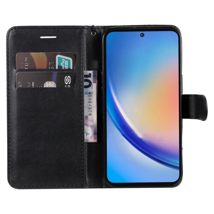 Bild 2,  Samsung Galaxy A55 5G Fodral Solid Läder Svart - Teknikhallen.se