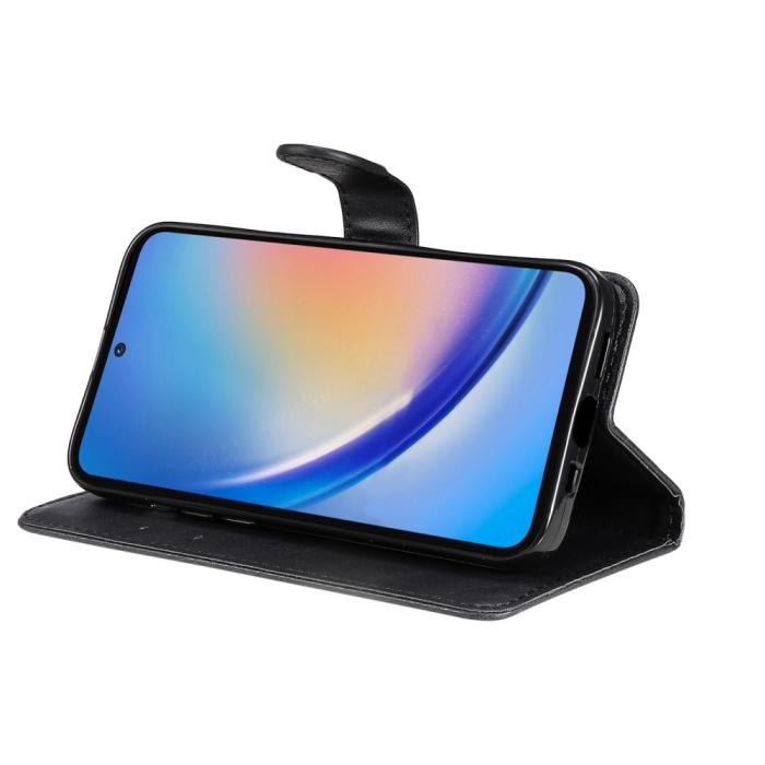 Bild 4,  Samsung Galaxy A55 5G Fodral Solid Läder Svart - Teknikhallen.se