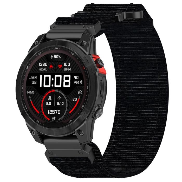 Bild 3,  Klockarmband 26 mm Nylon Justerbart Svart - Teknikhallen.se
