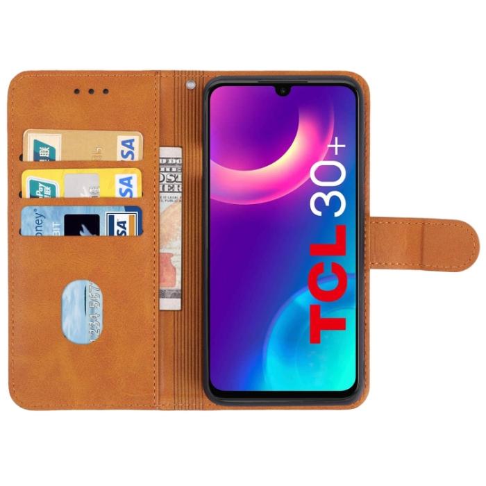 Bild 3,  TCL 30+ (2022) Fodral Solid Läder Brun - Teknikhallen.se