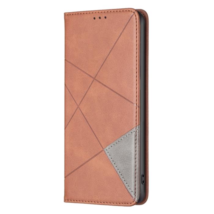 Bild 2,  Xiaomi 13 Lite 5G Fodral Geometriskt Flip Läder Brun - Teknikhallen.se