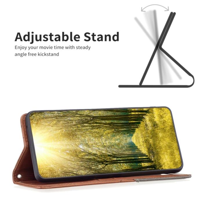 Bild 5,  Xiaomi 13 Lite 5G Fodral Geometriskt Flip Läder Brun - Teknikhallen.se