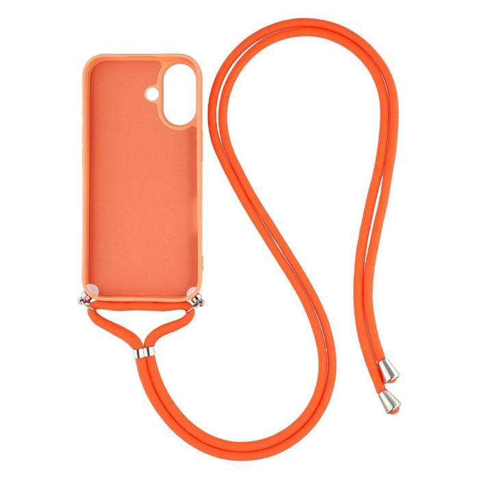 Bild 2,  iPhone 17 Skal TPU Med Mobilsnöre Orange - Teknikhallen.se