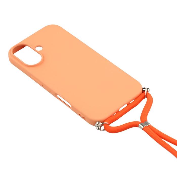 Bild 3,  iPhone 17 Skal TPU Med Mobilsnöre Orange - Teknikhallen.se