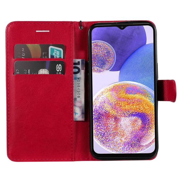 Bild 2,  Samsung Galaxy A23 5G Fodral Läder Röd - Teknikhallen.se