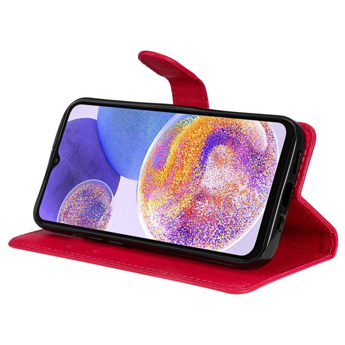 Bild 4,  Samsung Galaxy A23 5G Fodral Läder Röd - Teknikhallen.se