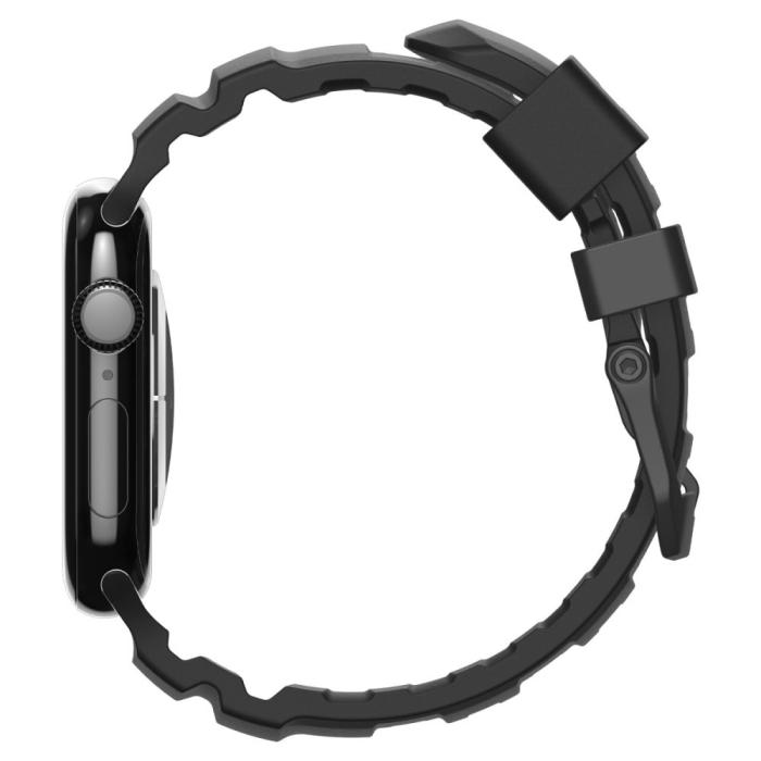 Bild 3, Spigen Spigen Apple Watch 42/44/45/46/49 mm Klockarmband Svart - Teknikhallen.se
