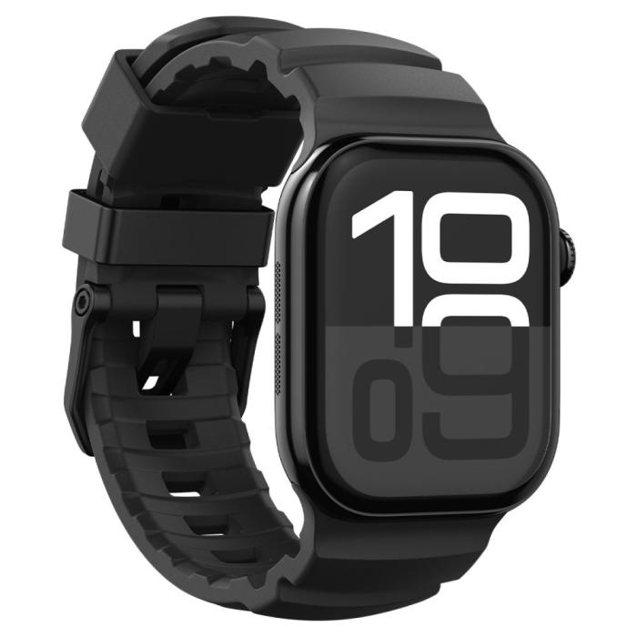 Bild 4, Spigen Spigen Apple Watch 42/44/45/46/49 mm Klockarmband Svart - Teknikhallen.se