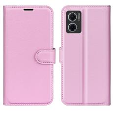  Xiaomi Redmi 10 5G Fodral Litchi L&auml;der Ljus Rosa - Teknikhallen.se