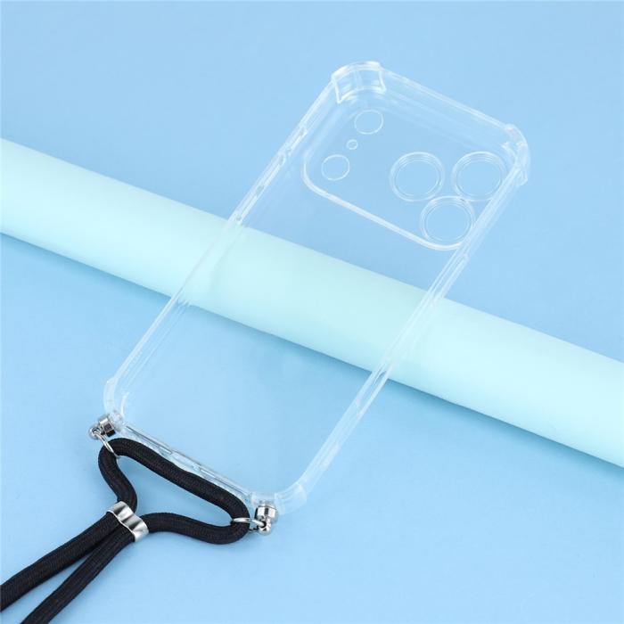 Bild 3,  iPhone 17 Pro Skal Med Mobilsnöre TPU Transparent - Teknikhallen.se