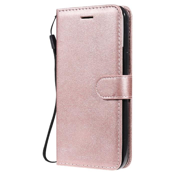 Bild 2,  iPhone 13 Pro Max - Klassiskt Solid Läder Fodral - Roséguld - Teknikhallen.se
