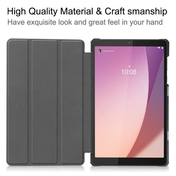 Bild 2,  Lenovo Tab M8 (Gen 4) Fodral Tri-Fold Läder Roséguld - Teknikhallen.se