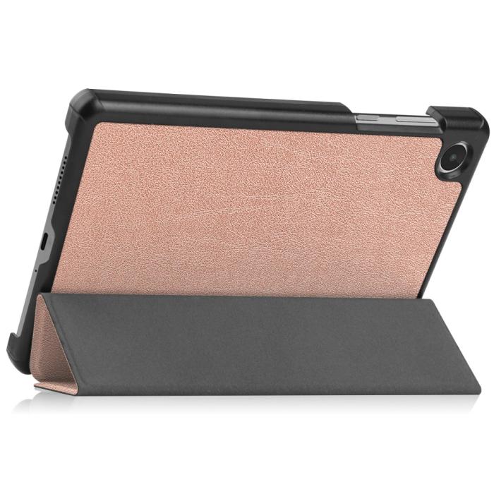 Bild 4,  Lenovo Tab M8 (Gen 4) Fodral Tri-Fold Läder Roséguld - Teknikhallen.se