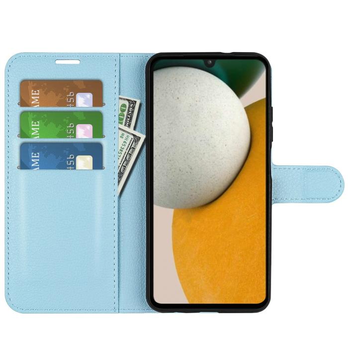 Bild 2,  Samsung Galaxy A15 5G Fodral Litchi Läder Ljus Blå - Teknikhallen.se