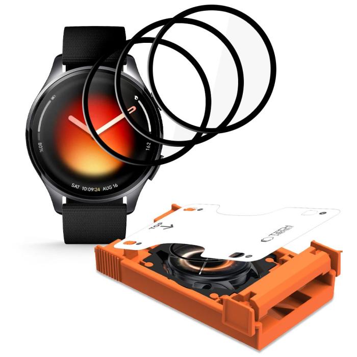 Bild 2, Tech-Protect Tech-Protect Xiaomi Watch 5 3-PACK Skärmskydd EasySet Flex+ - Teknikhallen.se