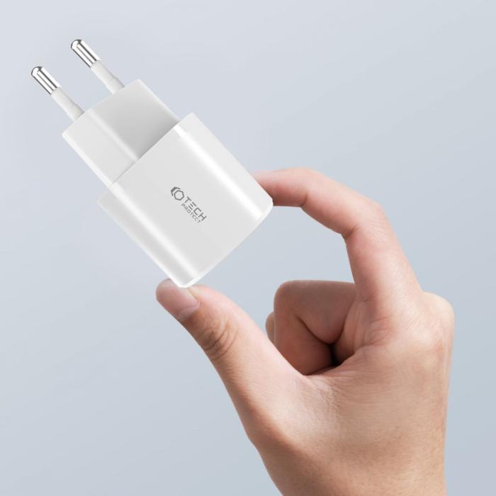 Bild 6, Tech-Protect Tech-Protect 20W Mini Väggladdare PD QC USB-C / USB-A Svart - Teknikhallen.se