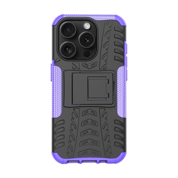 Bild 2,  iPhone 15 Pro Max Stöttåligt Skal med Stöd Lila - Teknikhallen.se