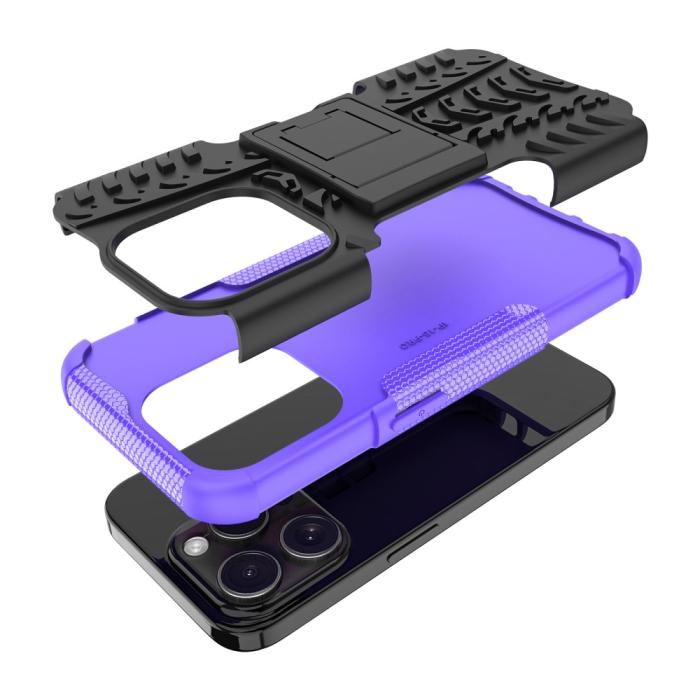 Bild 6,  iPhone 15 Pro Max Stöttåligt Skal med Stöd Lila - Teknikhallen.se