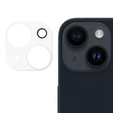  iPhone 15 / 15 Plus Linsskydd 3D H&auml;rdat Glas Transparent - Teknikhallen.se