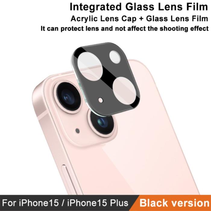 Bild 4, IMAK IMAK iPhone 15 / 15 Plus Linsskydd Akryl/Härdat Glas Svart - Teknikhallen.se