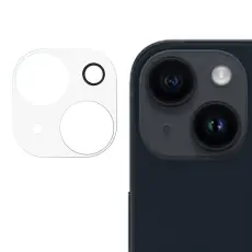  iPhone 15 / 15 Plus Linsskydd 3D H&auml;rdat Glas Transparent - Teknikhallen.se