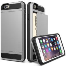  iPhone 6/6s Skal Hybrid Kortfack - Gr&aring; - Teknikhallen.se