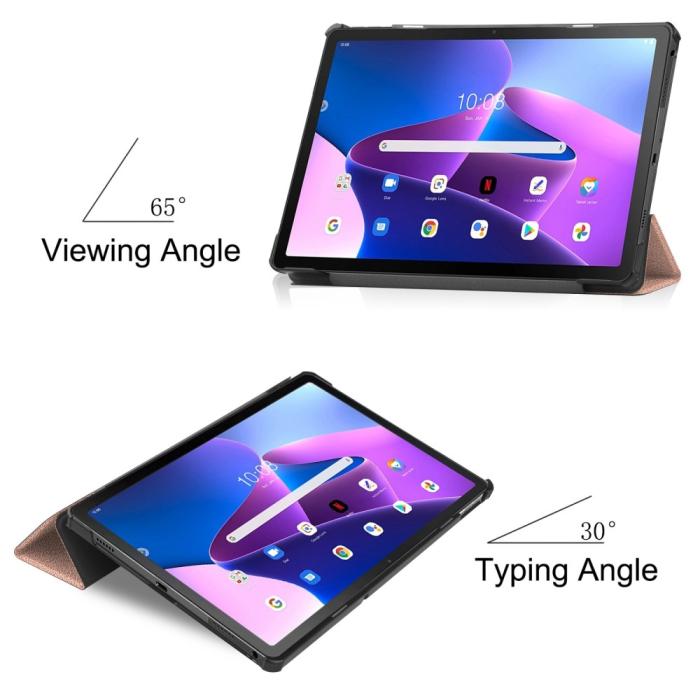Bild 3,  Lenovo Tab M10 Plus Gen 3 Fodral Tri-Fold Roséguld - Teknikhallen.se