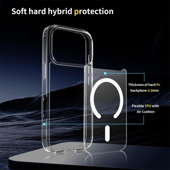 Bild 4,  iPhone 18 Pro / 17 Pro Skal MagSafe TPU Transparent - Teknikhallen.se