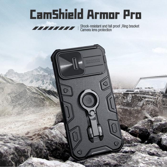 Bild 3, NILLKIN NILLKIN iPhone 14 Pro Skal CamShield Armor Pro Grön - Teknikhallen.se