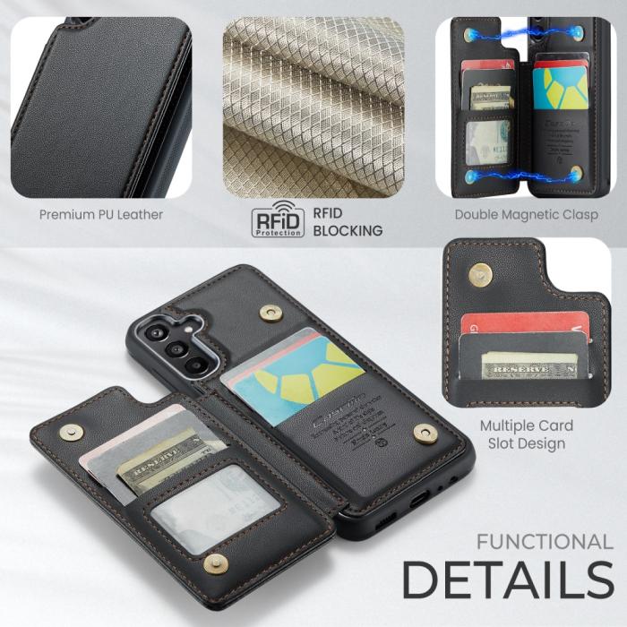 Bild 5, CASEME CASEME Samsung Galaxy A16 Skal RFID Kickstand Plånbok Svart - Teknikhallen.se