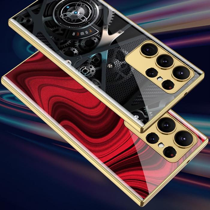 Bild 5, GKK GKK Galaxy S24 Ultra Skal Härdat Glas Electroplate Träfiber - Teknikhallen.se